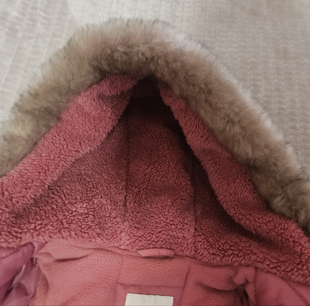 OshKosh B'gosh Pink Kids Jacket with Faux Fur Hood - Picture 6 of 16